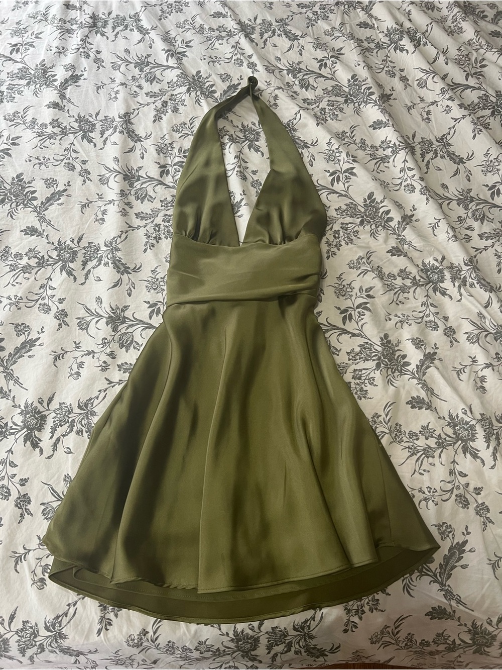 Zara Olive Halter Mini Dress